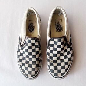 Vans Checkerboard Slip Ons Womens Size 7.5 Well Worn Skate Shoes